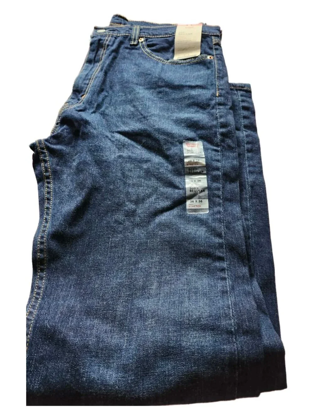 NWT Levi's Mens 505 Regular Fit Jeans Straight Leg Dark Wash 36x36